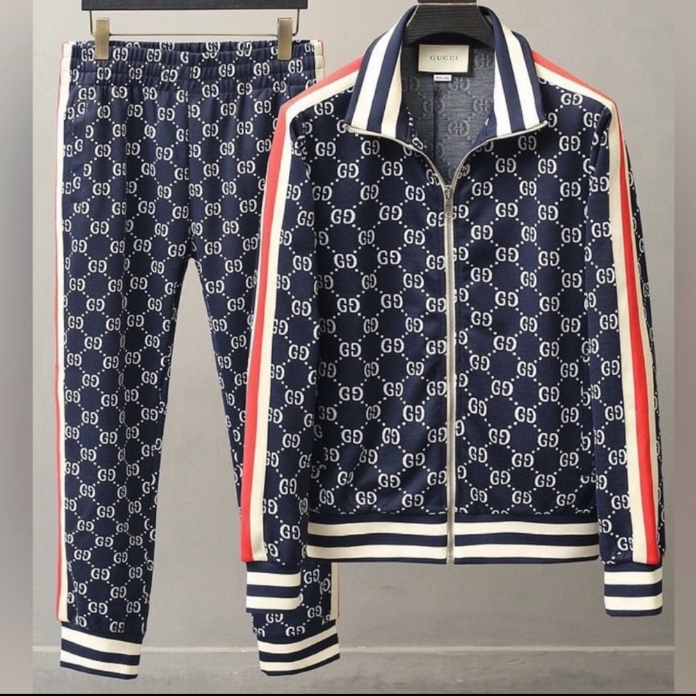 Gucci Navy Blue Performance Jacket with Red and White Accents
